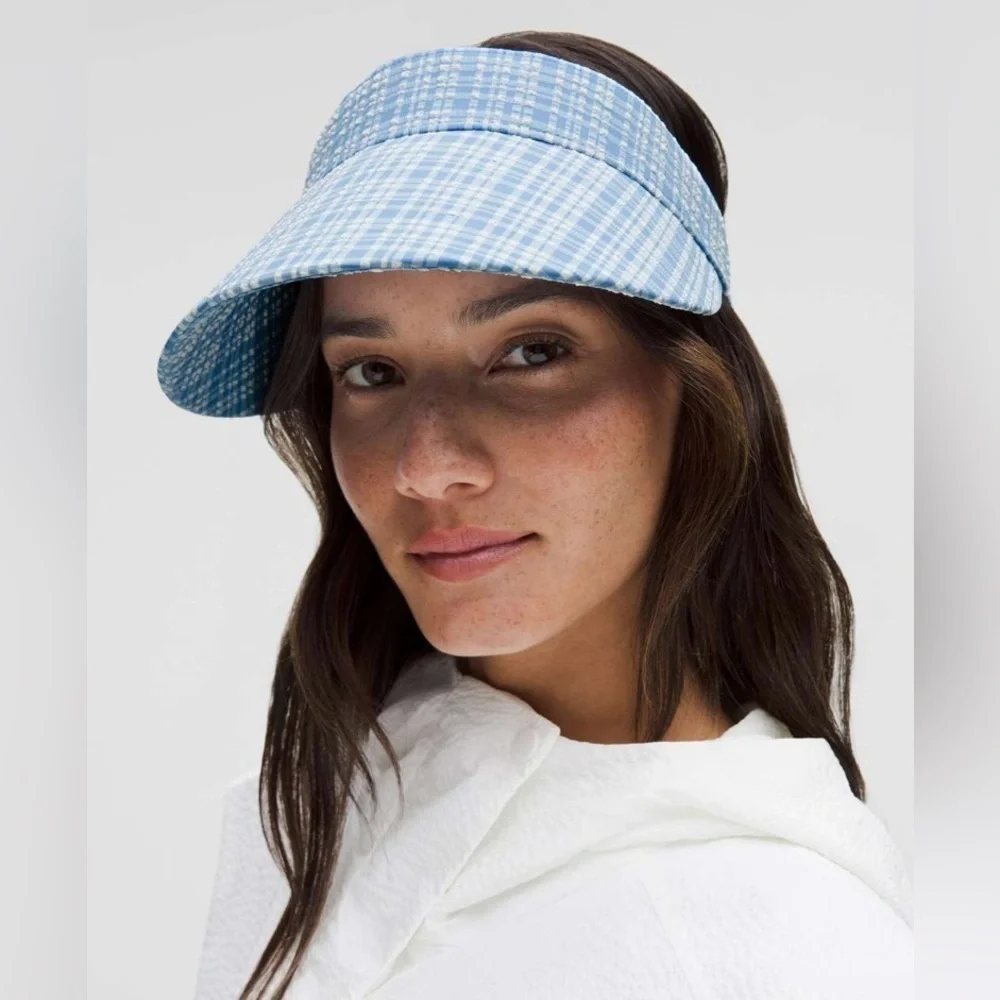 Lululemon Womens Seersucker Check Removable Sweatband Visor